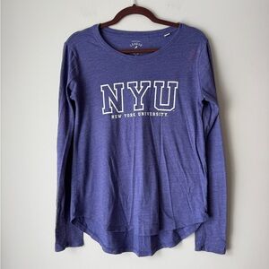 League NYU Women's Long Sleeve Tee - purple and white